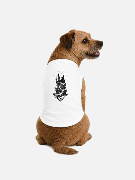 Schloss Dracula - schwarz - Premium Organic Hunde-T-Shirt - Weiß
