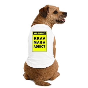Avertissement Krav Maga Addict - T-shirt bio premium pour chien - blanc - Dos