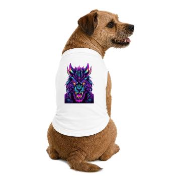 Neon Wolfsgeist - Premium Organic Hunde-T-Shirt - Weiß - Hinten