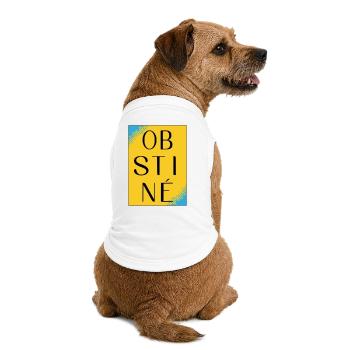 Obstiné en contraste jaune - T-shirt bio premium pour chien - blanc - Dos