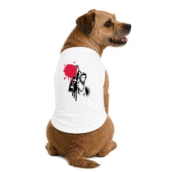 graffitis pulvérisateur avec bombe dans le style - T-shirt bio premium pour chien - blanc - Dos