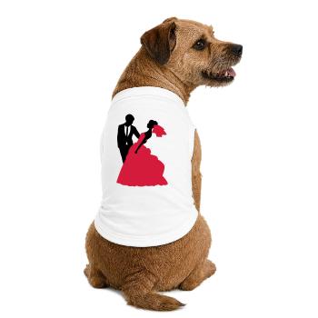 Wedding, Bride, Groom - Premium Organic Dog T-Shirt - white - Back
