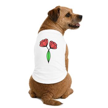 mohnblume-mohnblumen-minimalistisch-line-art-6 - Premium Organic Hunde-T-Shirt - Weiß - Hinten