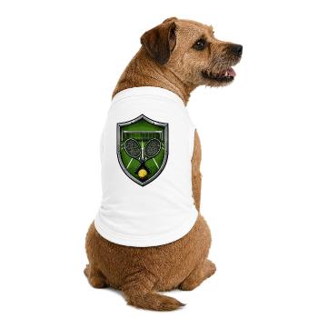 Bouclier de tennis avec raquettes - T-shirt bio premium pour chien - blanc - Dos