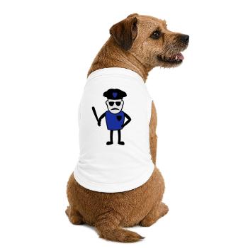 Polizist mit Schlagstock - Premium Organic Hunde-T-Shirt - Weiß - Hinten