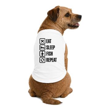 Eat - sleep - fish - repeat - T-shirt bio premium pour chien - blanc - Dos