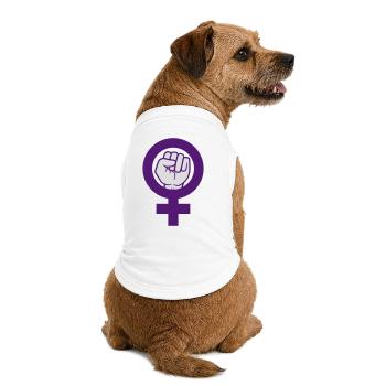 Symbole féministe Droits des femmes Faust - T-shirt bio premium pour chien - blanc - Dos