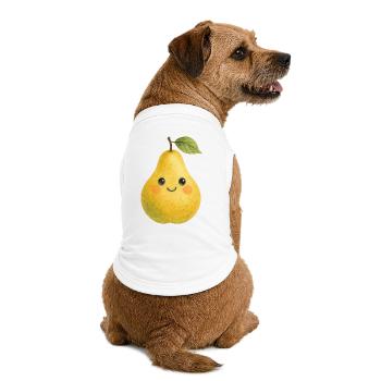 Poire jaune avec visage Aquarelle Bébé fruit - T-shirt bio premium pour chien - blanc - Dos