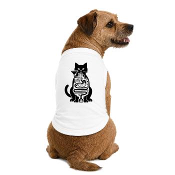 Digestion du chat - T-shirt bio premium pour chien - blanc - Dos