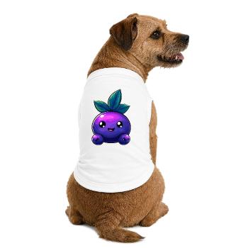 Ami aux baies de Kawaii avec des feuilles - T-shirt bio premium pour chien - blanc - Dos