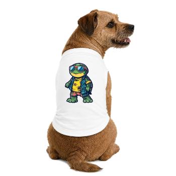 Turtle Comic Holiday - Premium Organic Dog T-Shirt - white - Back
