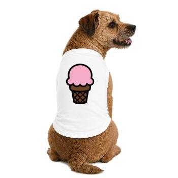 Eiscreme Waffel Icon - Premium Organic Dog T-Shirt - white - Back