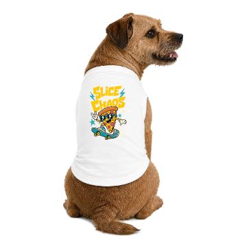 Skateboard-Pizza – Slice of Chaos - Premium Organic Hunde-T-Shirt - Weiß - Hinten