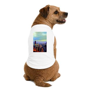 Horizon de la ville de New York - T-shirt bio premium pour chien - blanc - Dos