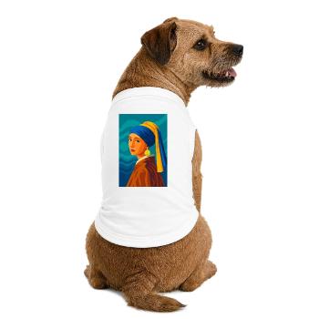 La Jeune Fille (en suspension) - T-shirt bio premium pour chien - blanc - Dos
