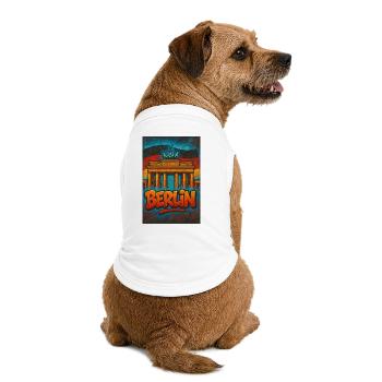 T-shirt Grafiti Berlin avec Porte de Brandebourg - T-shirt bio premium pour chien - blanc - Dos