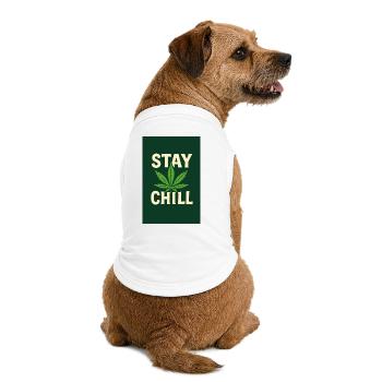 Stay Chill Cannabis Leaf - Premium Organic Hunde-T-Shirt - Weiß - Hinten