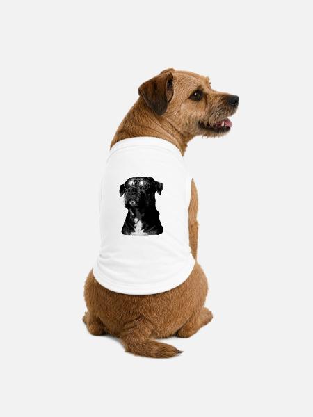 Stadtblick Hund mit Sonnenbrille - Premium Organic Hunde-T-Shirt - Weiß