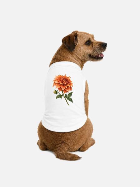 Kupfer-Dahlia am Ende des Sommers - Premium Organic Hunde-T-Shirt - Weiß