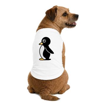 Minimalistischer Pinguin - Premium Organic Hunde-T-Shirt - Weiß - Hinten