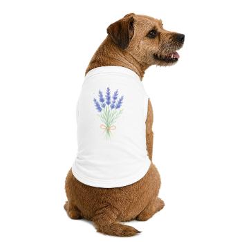 Bouquet de lavande - T-shirt bio premium pour chien - blanc - Dos