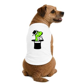 Chenille Monsieur Monsieur Riche Monocle Haut-de-forme Magicien - T-shirt bio premium pour chien - blanc - Dos