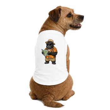 Voyageur Gorille en chemise hawaïenne - T-shirt bio premium pour chien - blanc - Dos