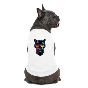 Panther Leopard Big Cat Cute Big Cat Panter - Premium Organic Dog T-Shirt - white - Back