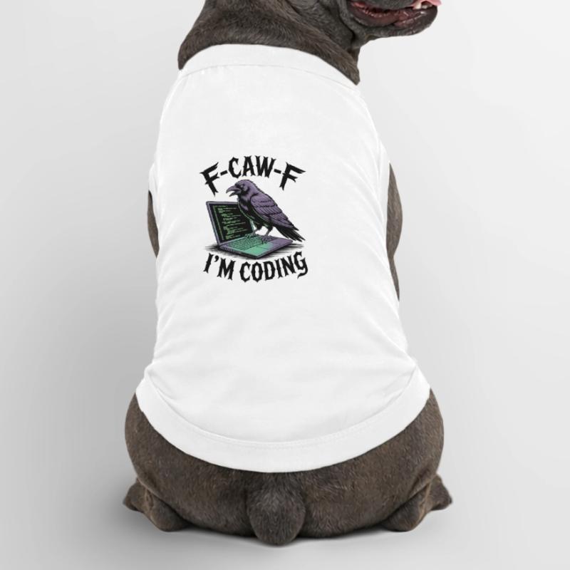 RabenCoder: Code Raven am Laptop Premium Organic Hunde-T-Shirt