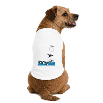 Penguin Jump Into The Water Pocket Design - T-shirt bio premium pour chien - blanc - Dos