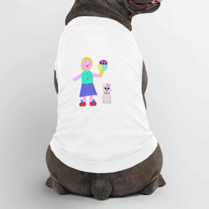 Eiscreme-Mädchen Eiscreme Eiswaffel Eis Premium Organic Dog T-Shirt