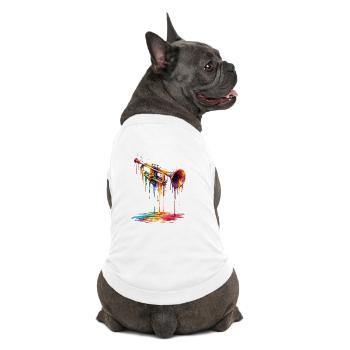 Trumpet with dripping paint - Premium Organic Dog T-Shirt - white - Back