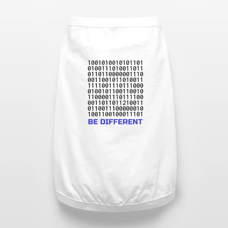 Be Different: Binary Pattern with Message Premium Organic Dog T-Shirt