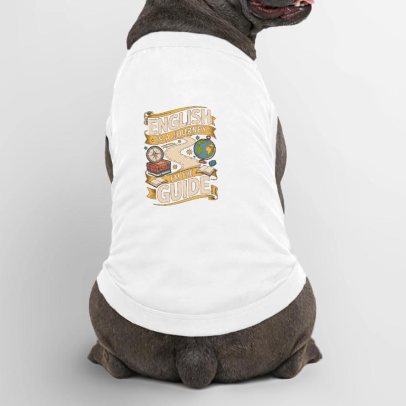 Enseignant d’anglais langue seconde anglais est un parcours Je suis enseignant en langue seconde langue seconde T-shirt bio premium pour chien