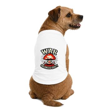WAR – Organized Idiocy - Premium Organic Dog T-Shirt - white - Back