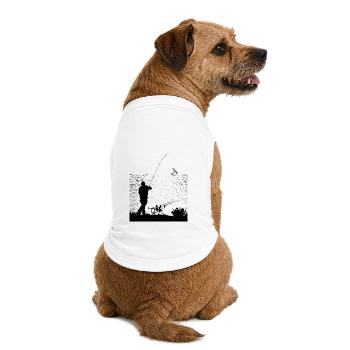 fishing - Premium Organic Dog T-Shirt - white - Back
