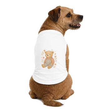 Süßer Boho Teddybär mit Blumen – Baby Design - Premium Organic Hunde-T-Shirt - Weiß - Hinten