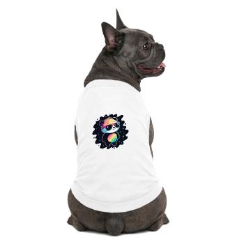 Panda Rainbow Galaxy Coole Brillen - Premium Organic Hunde-T-Shirt - Weiß - Hinten