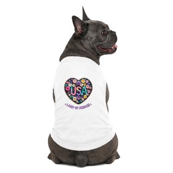Verziertes besticktes Herz – romantischer Vintage-Stil - Premium Organic Hunde-T-Shirt - Weiß - Hinten