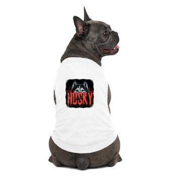 Chien husky – Hunde Portrait Design - T-shirt bio premium pour chien - blanc - Dos