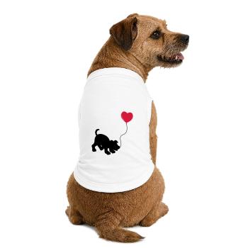 hund mit Luftballon - herz doglover - Kindermotiv - Premium Organic Hunde-T-Shirt - Weiß - Hinten