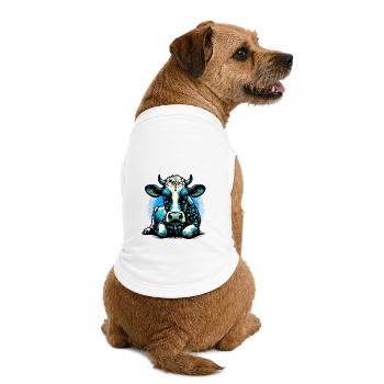 Cow - Premium Organic Dog T-Shirt - white - Back