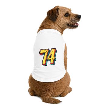 74 Zahl Bunt - Premium Organic Hunde-T-Shirt - Weiß - Hinten