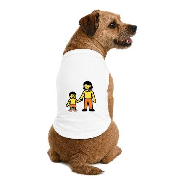 Logo de la main de l’enfant de l’enseignante de maternelle - T-shirt bio premium pour chien - blanc - Dos