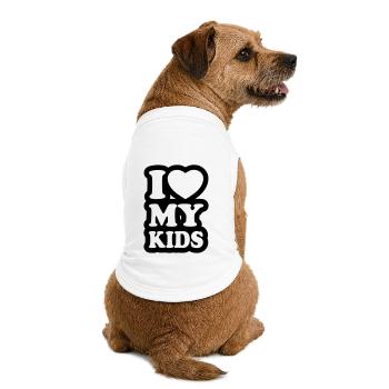 I love my kids - J'aime mes enfants - T-shirt bio premium pour chien - blanc - Dos