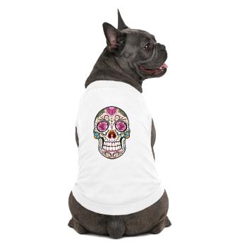 Mexican Sugar Skull, day of the dead - Premium Organic Dog T-Shirt - white - Back