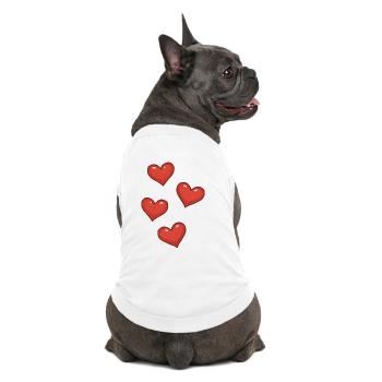 Three Red Hearts - Premium Organic Dog T-Shirt - white - Back