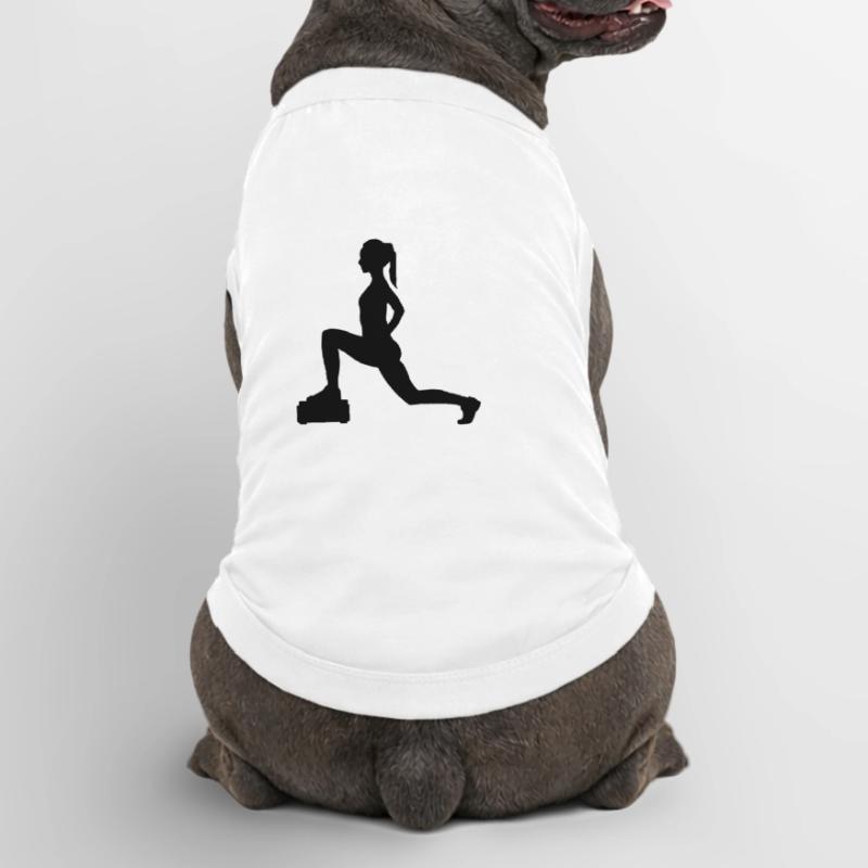 Mädchen oder Dame, die Schritte oder Aerobic macht Premium Organic Hunde-T-Shirt