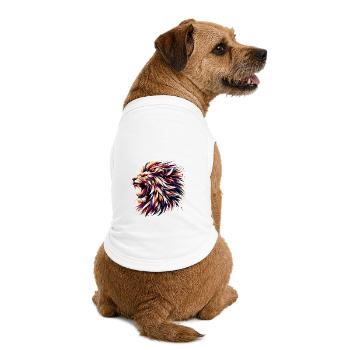 Lion rugit cadeau géométrique - T-shirt bio premium pour chien - blanc - Dos
