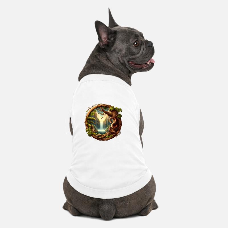 File d’attente devant la cascade 1 - T-shirt bio premium pour chien - blanc